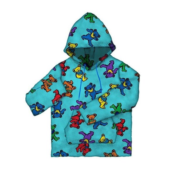 New Grateful Dead L Pullover Pouch Pocket Sweater Hoodie Dancing Bear Sweatshirt - Picture 1 of 2